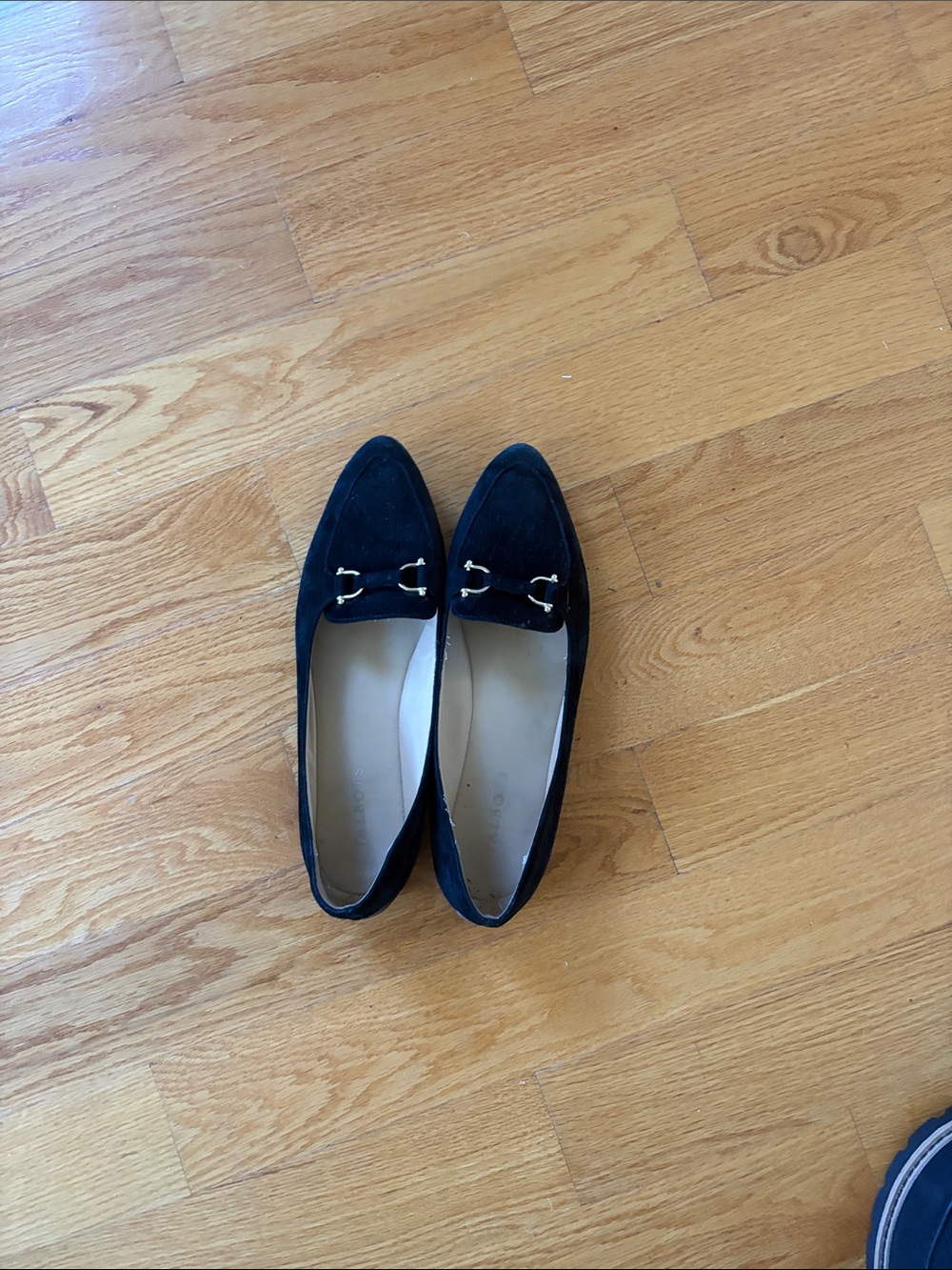 Talbots Black Suede Pointed Toe Loafers